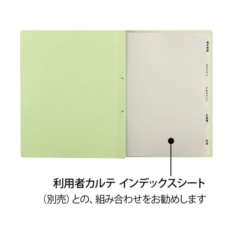 プラス たすけあ 利用者カルテフラットファイル 10冊パック グリーン 1パック(ご注文単位1パック)【直送品】