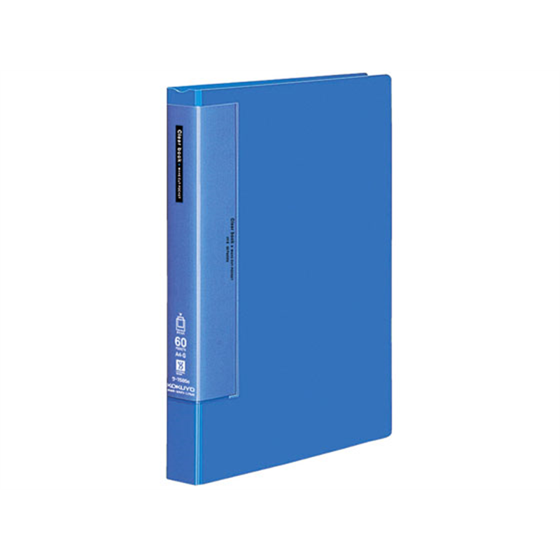 コクヨ クリヤーブック ウェーブカット A4縦 60P 青 4冊 ラ-T585B 1束（ご注文単位1束）【直送品】