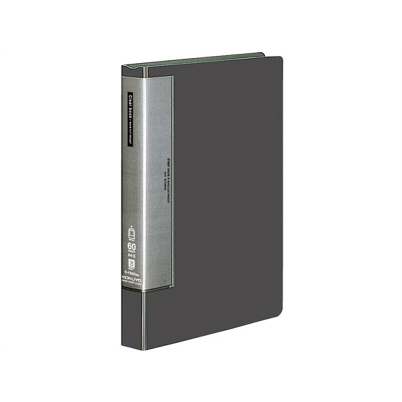 コクヨ クリヤーブック ウェーブカット A4縦60P 濃灰 4冊 ラ-T585DM 1束（ご注文単位1束）【直送品】