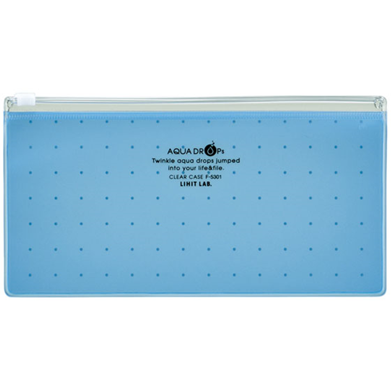リヒトラブ AQUA DROPs クリヤーケース PEN(通帳) 青 F5301-8 1枚（ご注文単位1枚）【直送品】