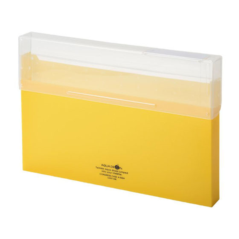 リヒトラブ AQUA DROPs コングレスケース A4 300枚収容 黄 1冊（ご注文単位1冊）【直送品】