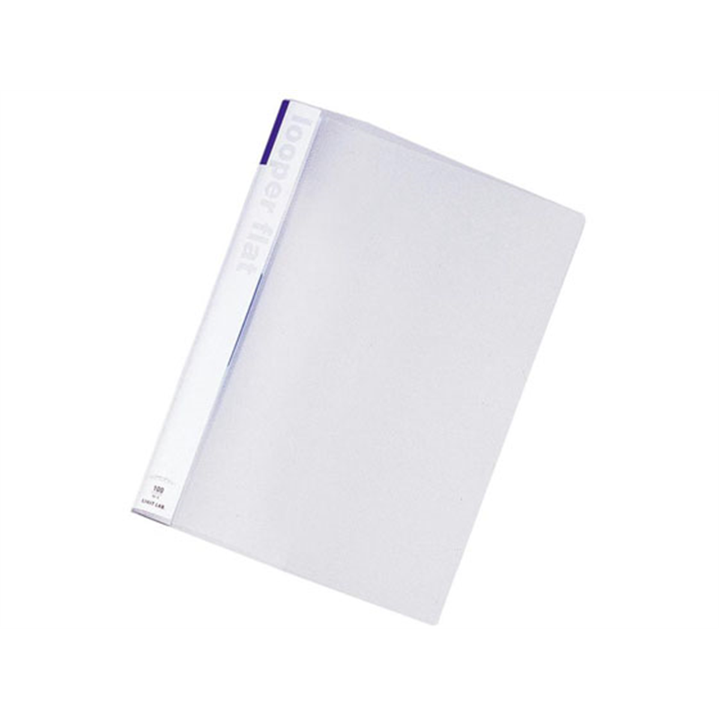 リヒトラブ ルーパーフラット A4タテ 2穴 100枚収容 青 5冊 F52-8 1パック（ご注文単位1パック）【直送品】