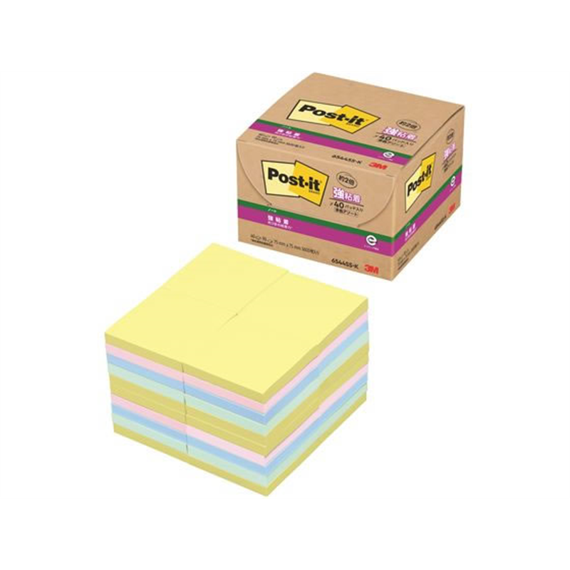 3M ポスト・イット 強粘着ノート 業務用パック パステルカラー 1パック（ご注文単位1パック）【直送品】