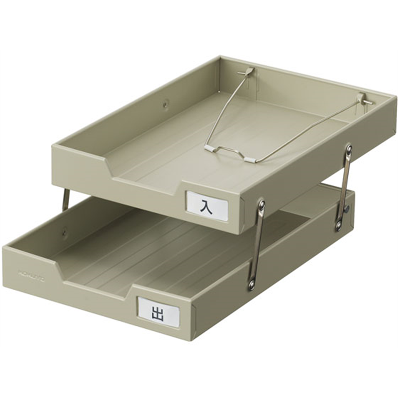 >コクヨ スチールトレー 2段 A4タテ ライトグレー ST-2M 1台（ご注文単位1台）【直送品】