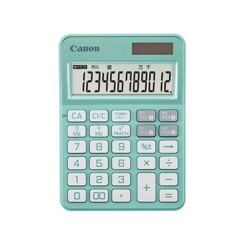 CANON カラフル電卓 ミニ 卓上 グリーン KS-126WUV-MG 6511C004 1台（ご注文単位1台）【直送品】