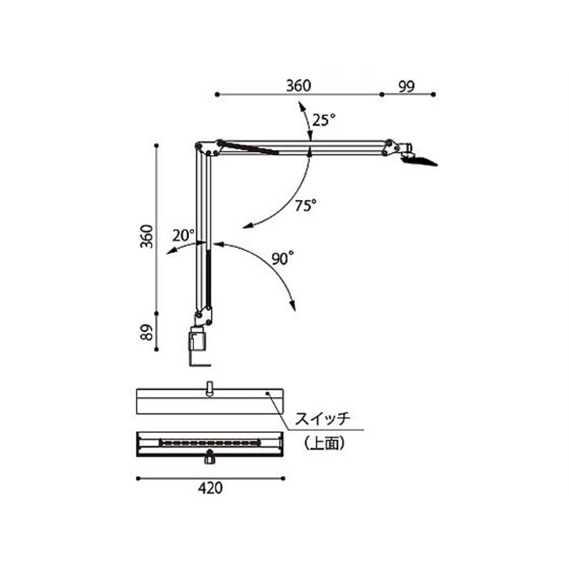 山田照明 Z-LIGHT ホワイト LEDデスクライト Z-10RW 1台（ご注文単位1台）【直送品】