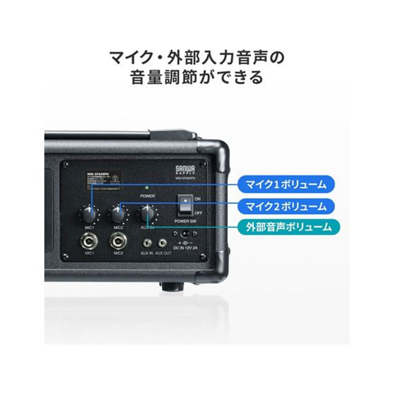 サンワサプライ マイク付き拡声器スピーカー MM-SPAMPN 1台(ご注文単位1台)【直送品】