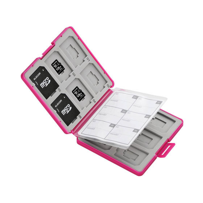 エレコム SD microSDカードケース プラスチックタイプ CMC-SDCPP24PN 1個（ご注文単位1個）【直送品】