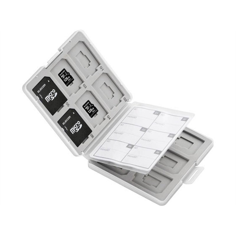 エレコム SD microSDカードケース プラスチックタイプ CMC-SDCPP24WH 1個（ご注文単位1個）【直送品】