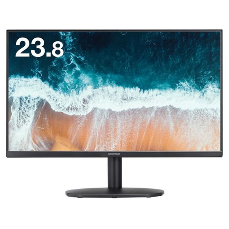 グリーンハウス ワイドフルHD対応LED 液晶ディスプレイ 23.8型 1台（ご注文単位1台）【直送品】