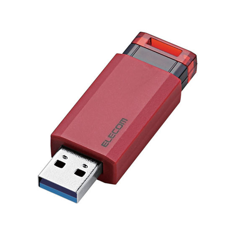 エレコム USB3.1 Gen1 ノック式USBメモリ 32GB MF-PKU3032GRD 1個(ご注文単位1個)【直送品】
