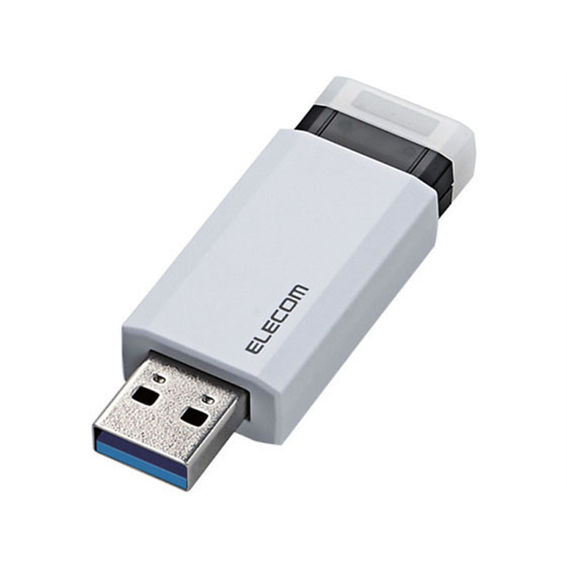 エレコム USB3.1 Gen1 ノック式USBメモリ 32GB MF-PKU3032GWH 1個（ご注文単位1個）【直送品】