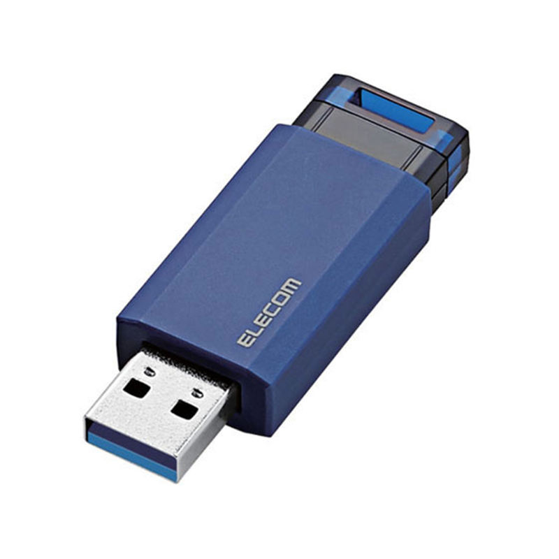 エレコム USB3.1 Gen1 ノック式USBメモリ 64GB MF-PKU3064GBU 1個（ご注文単位1個）【直送品】