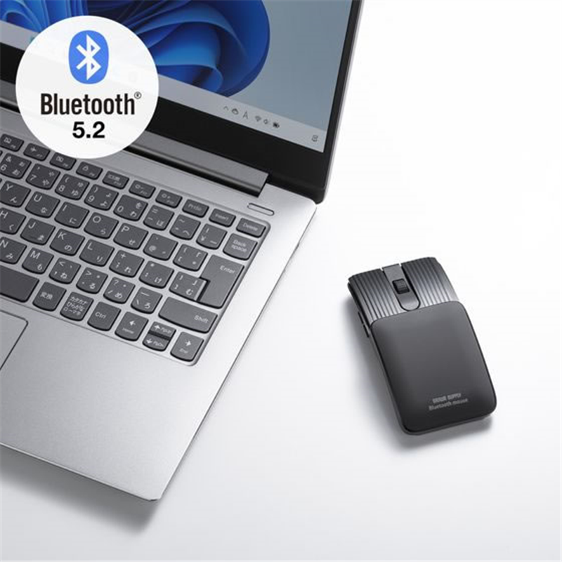 サンワサプライ 静音モバイルBluetoothマウス グレー MA-BBS526GY 1個（ご注文単位1個）【直送品】