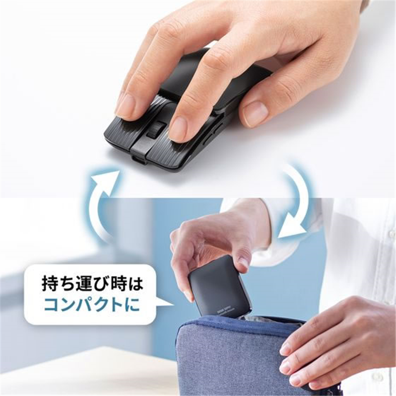 サンワサプライ 静音モバイルBluetoothマウス グレー MA-BBS526GY 1個（ご注文単位1個）【直送品】