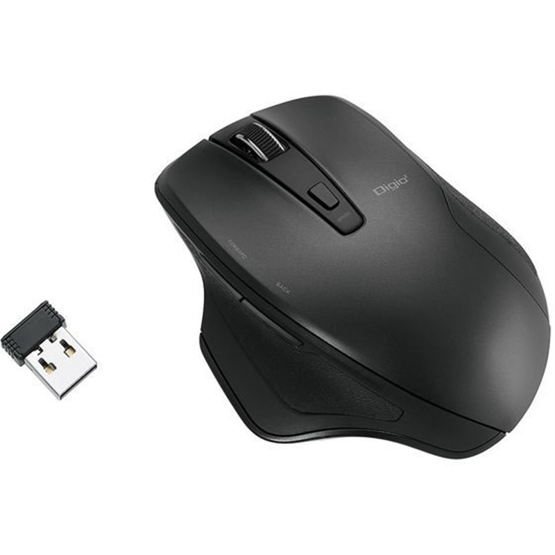 ナカバヤシ 無線静音5ボタンBlueLEDマウス ブラック MUS-RKF155BK 1個（ご注文単位1個）【直送品】