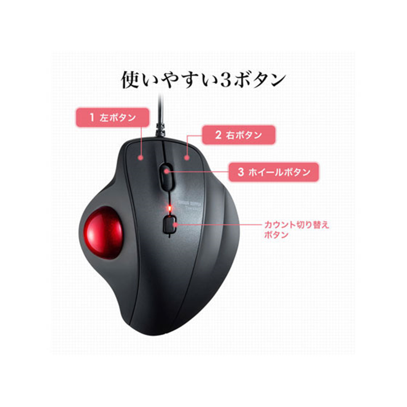サンワサプライ 有線トラックボール MA-TB128BK 1個（ご注文単位1個）【直送品】