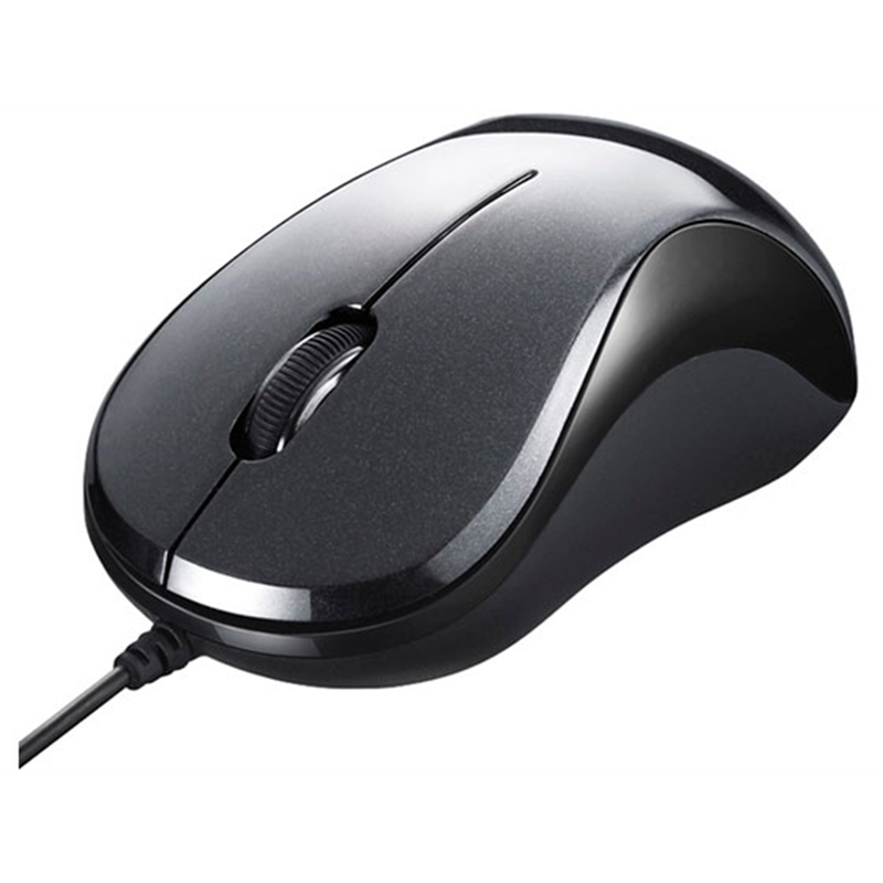 バッファロー 有線 BlueLEDマウス 静音3ボタン ブラック BSMBU100BK 1個（ご注文単位1個）【直送品】