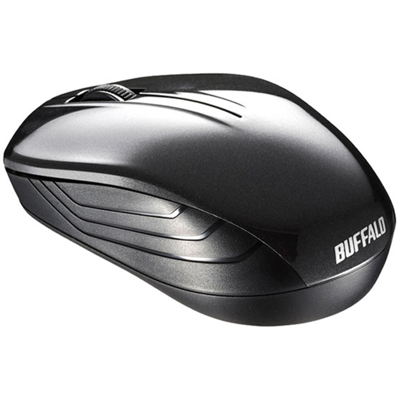 バッファロー 無線BlueLED3ボタンマウス ブラック BSMBW107BK 1個（ご注文単位1個）【直送品】