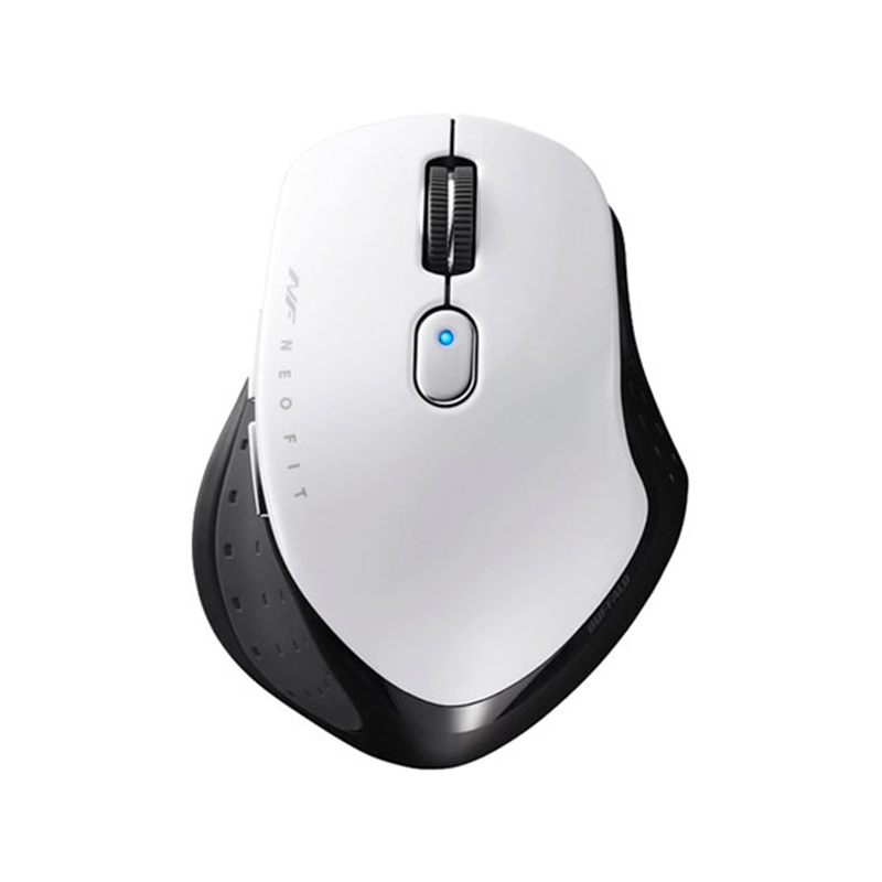 バッファロー 無線BlueLED5ボタンNEOFITマウスMホワイト BSMBW510MWH 1個（ご注文単位1個）【直送品】