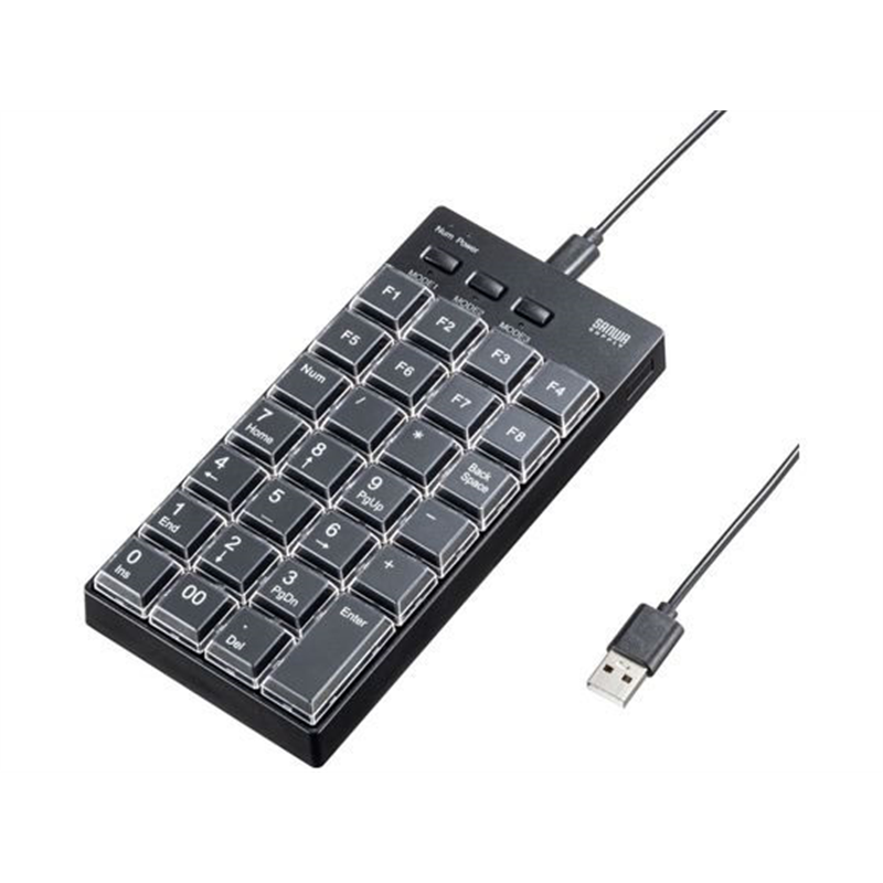 サンワサプライ プログラマブルテンキー 有線モデル NT-26UBK 1個（ご注文単位1個）【直送品】