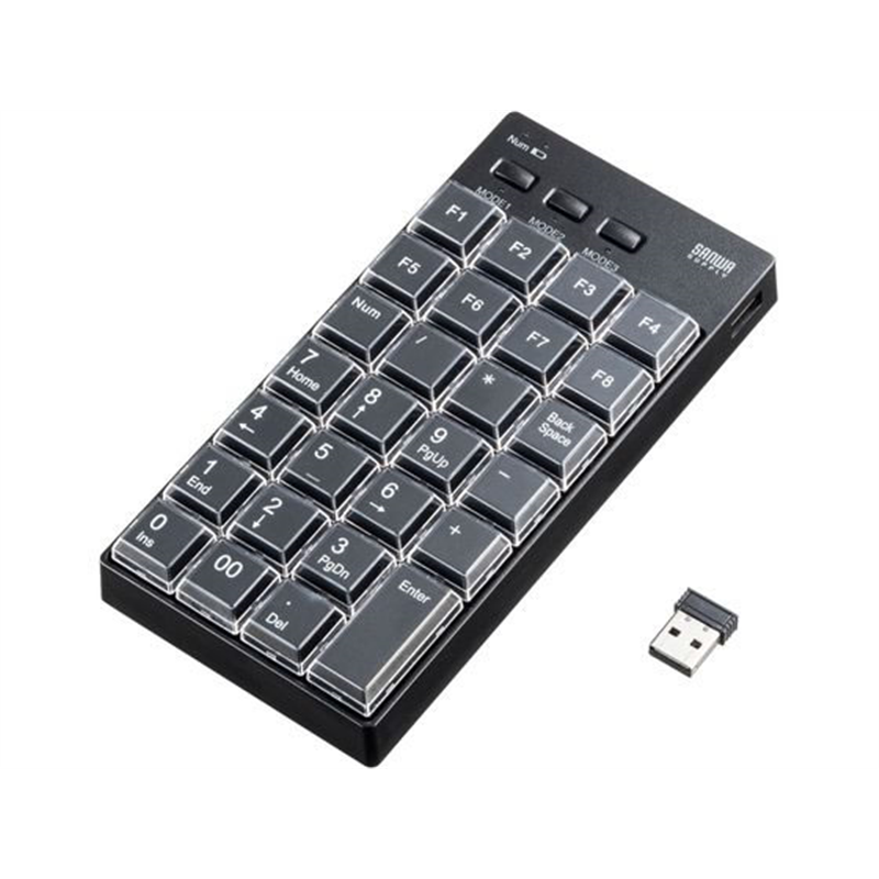 サンワサプライ プログラマブルテンキー 2.4GHzワイヤレスモデル NT-WL26BK 1個（ご注文単位1個）【直送品】
