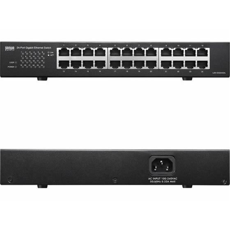 サンワサプライ Giga対応スイッチングハブ 24ポート・ループ検知機能付 1台（ご注文単位1台）【直送品】