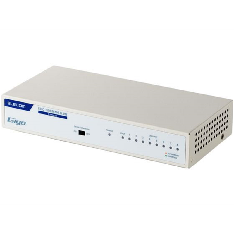 エレコム スイッチングハブ LANハブ 8ポート ホワイト EHC-G08MN4-HJW 1個（ご注文単位1個）【直送品】