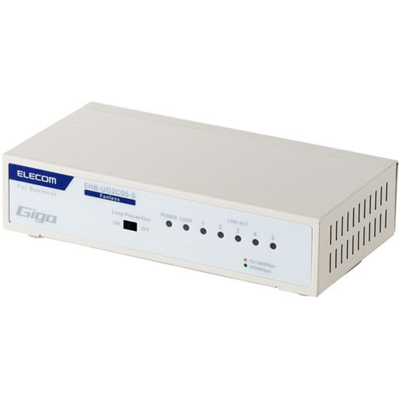 エレコム 法人向スイッチングハブ 5ポート メタル ホワイト EHB-UG2C05-S 1個（ご注文単位1個）【直送品】