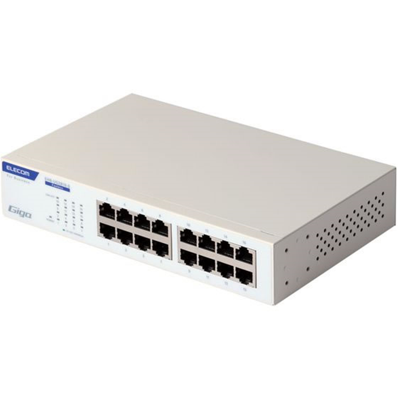 エレコム スイッチングハブ 16ポート Giga対応 ホワイト EHB-UG2B16-S 1個（ご注文単位1個）【直送品】