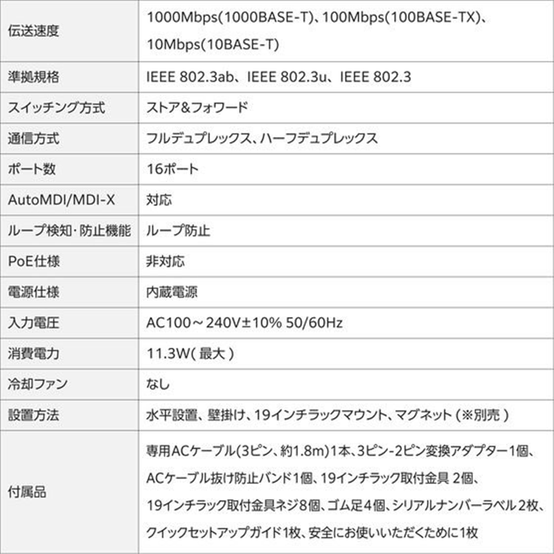 エレコム スイッチングハブ 16ポート Giga対応 ホワイト EHB-UG2B16-S 1個（ご注文単位1個）【直送品】