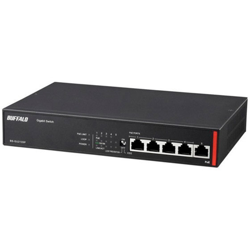 バッファロー Giga Layer2 アンマネージスイッチ 5ポート BS-GU2105P 1台（ご注文単位1台）【直送品】