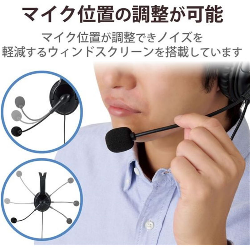 エレコム 有線ヘッドホン 両耳 USB 大型 HS-HP02SUBK 1個（ご注文単位1個）【直送品】