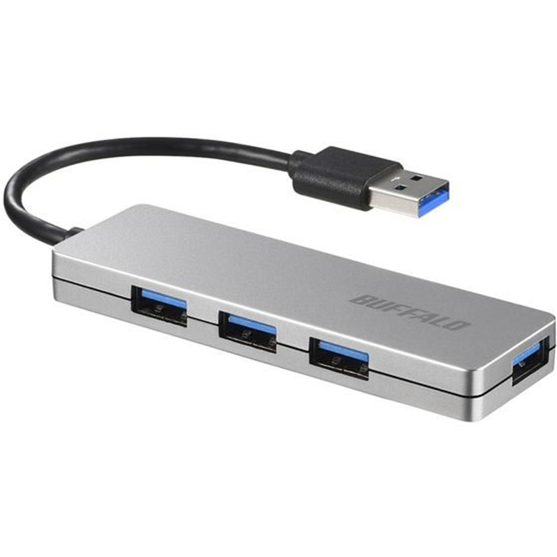 バッファロー USB3.0 4ポート ハブ シルバー BSH4U120U3SV 1台（ご注文単位1台）【直送品】