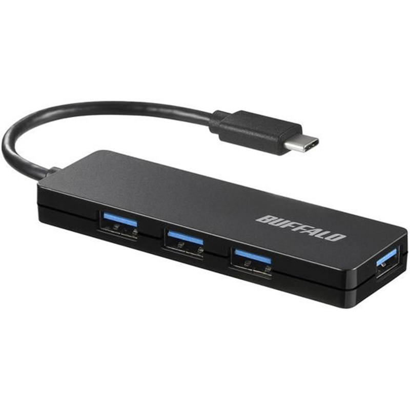 バッファロー USB3.1 Gen1 4ポート ハブ ブラック BSH4U120C1BK 1台（ご注文単位1台）【直送品】
