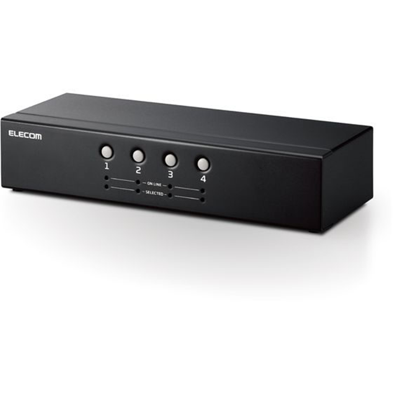 エレコム KVMスイッチ 切替器 PC4台 バスパワー KVM-NVXSN4 1個（ご注文単位1個）【直送品】