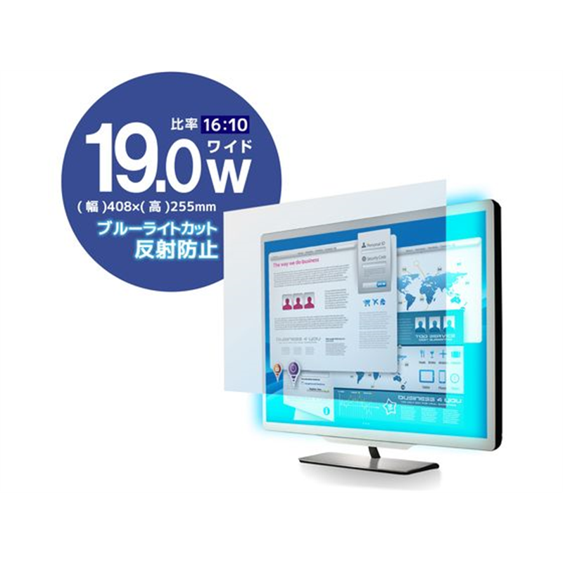 エレコム 液晶保護フィルム ブルーライトカット 19インチ EF-FL19WBL 1個（ご注文単位1個）【直送品】
