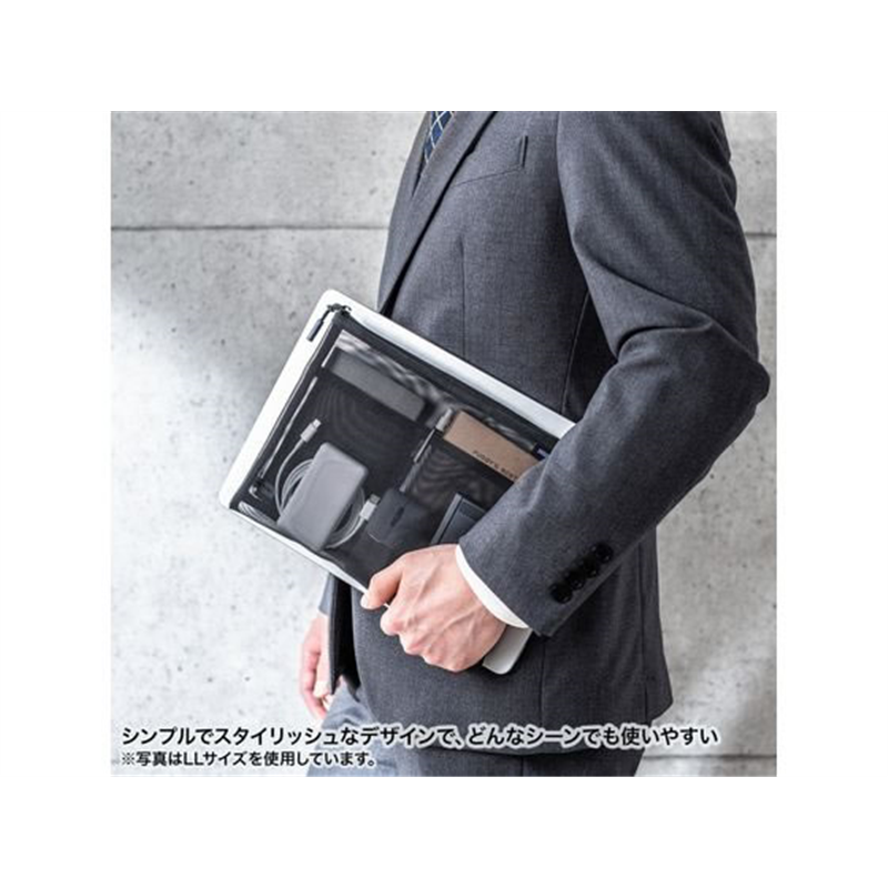 サンワサプライ マルチメッシュケース M ブラック IN-MS2BK 1個（ご注文単位1個）【直送品】