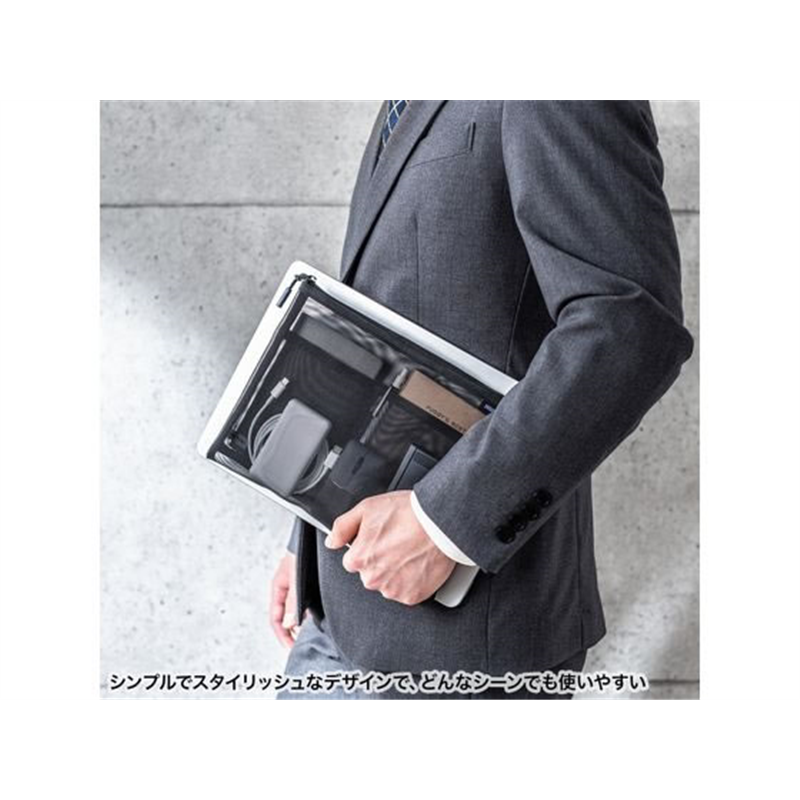 サンワサプライ マルチメッシュケース LL ブラック IN-MS4BK 1個（ご注文単位1個）【直送品】