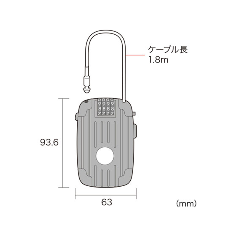 サンワサプライ eセキュリティ ワイヤー リール式ダイヤル錠 SLE-11LN 1セット(ご注文単位1セット)【直送品】