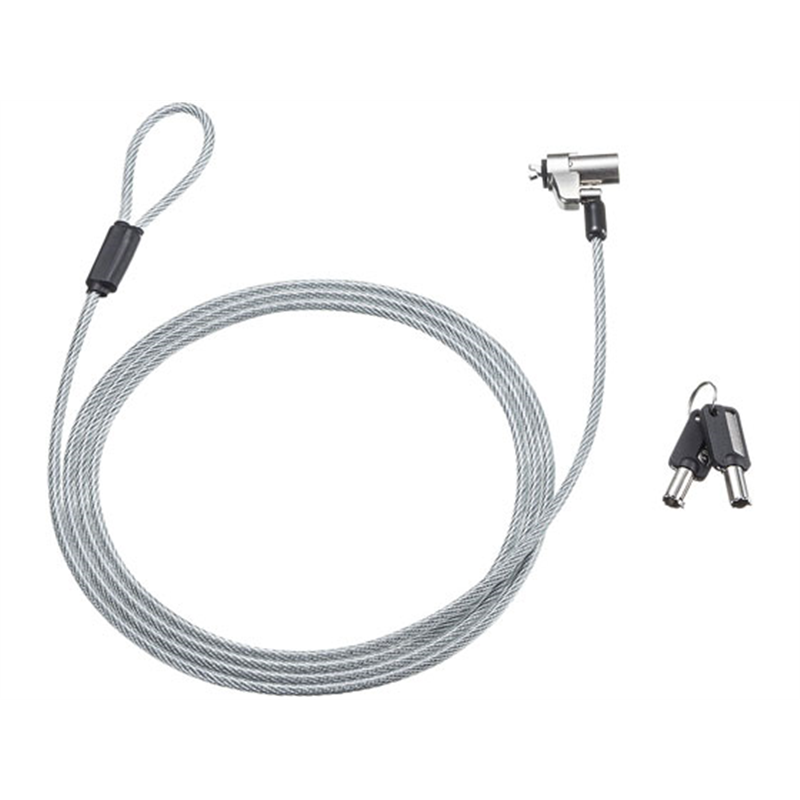 サンワサプライ Noble Wedgeスロットセキュリティワイヤー・シリンダ錠 SLE-35S 1セット（ご注文単位1セット）【直送品】