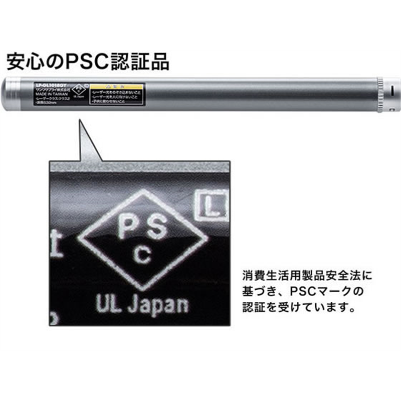 サンワサプライ 照射形状可変グリーンレーザーポインター LP-GL1018GY 1個（ご注文単位1個）【直送品】