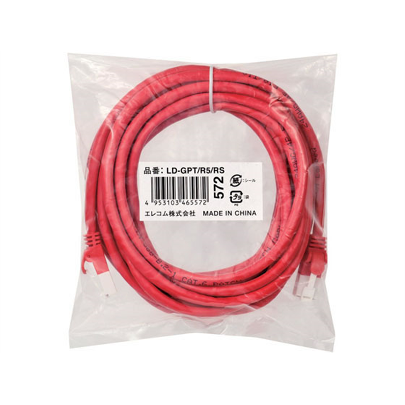 エレコム Cat6対応ツメ折れ防止LANケーブル 5m LD-GPT R5 RS 1個（ご注文単位1個）【直送品】