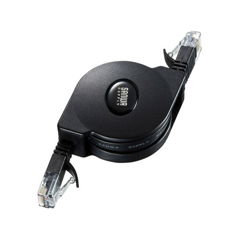 サンワサプライ 自動巻取りLANケーブル KB-MK18BK 1個（ご注文単位1個）【直送品】