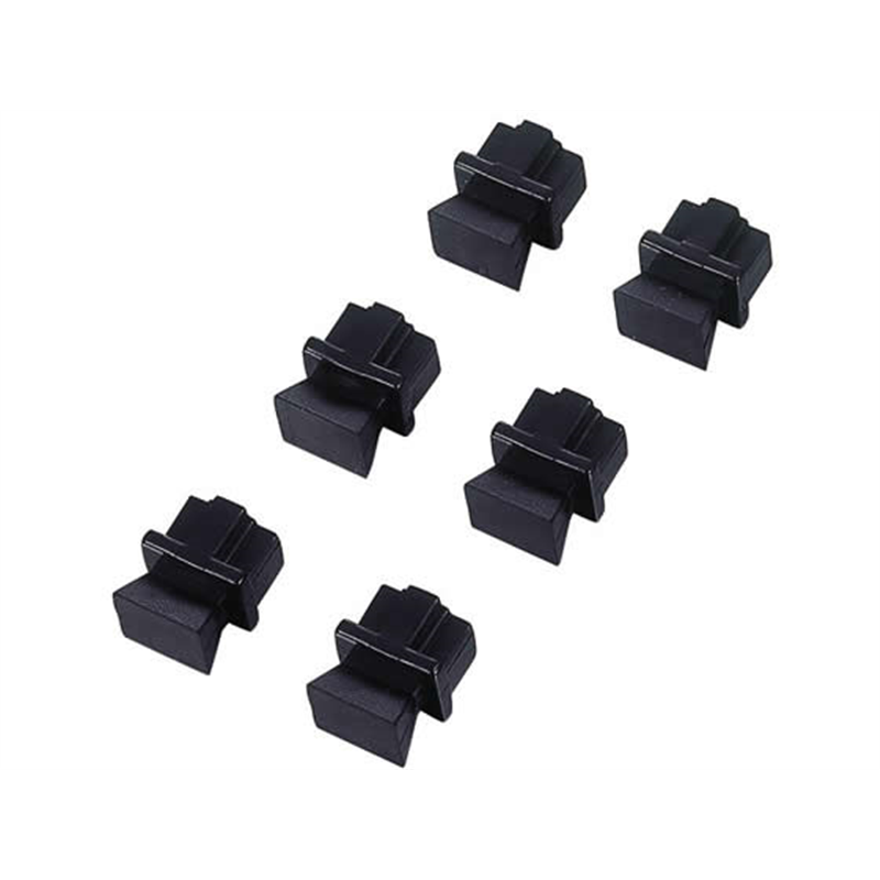 エレコム ほこりカバー ブラック 6個 LD-DUSTBK6 1パック（ご注文単位1パック）【直送品】