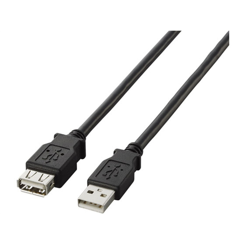 エレコム USB2.0延長ケーブル A-A 2.0m U2C-E20BK 1個（ご注文単位1個）【直送品】