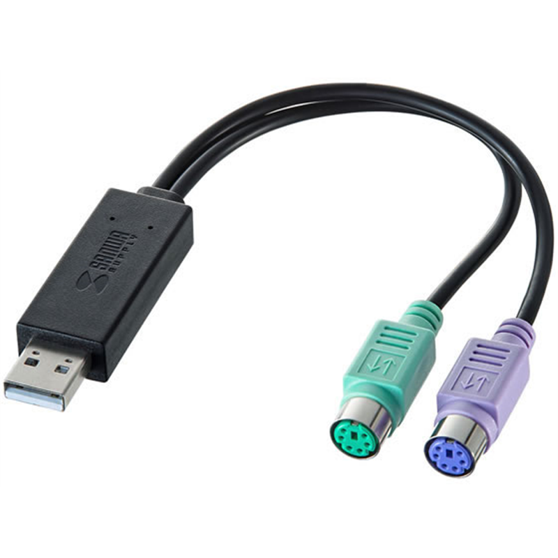 サンワサプライ USB-PS 2変換コンバータ(2ポート) USB-CVPS6 1個（ご注文単位1個）【直送品】
