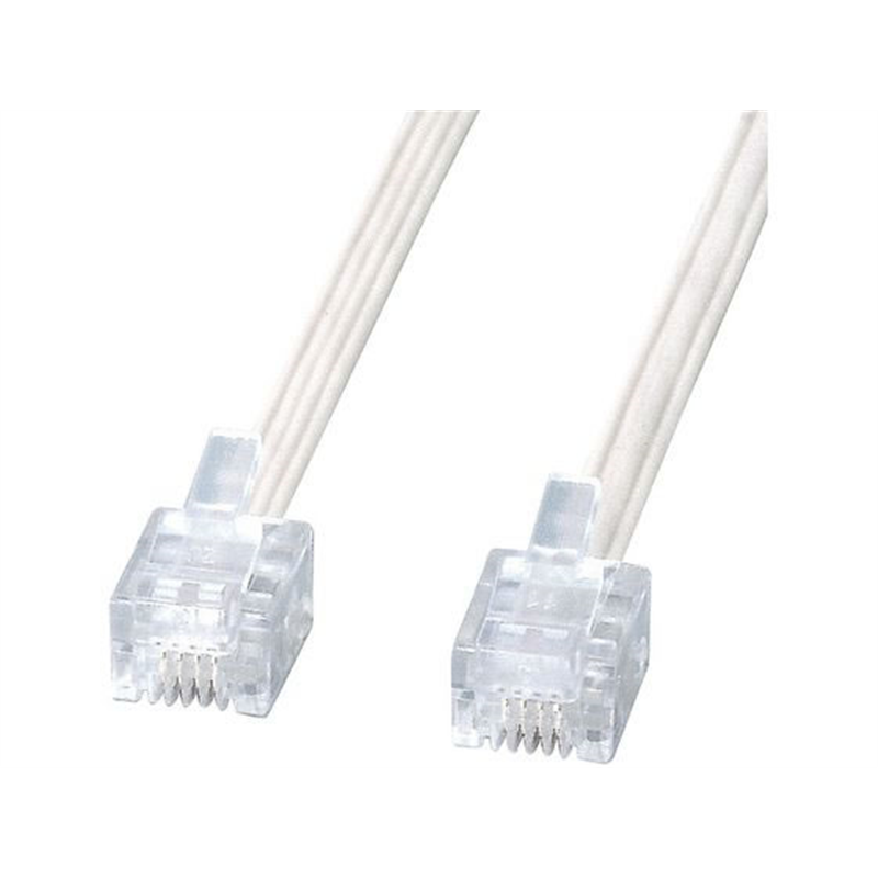 サンワサプライ エコロジー電話ケーブル ホワイト 10m TEL-E4-10N2 1本（ご注文単位1本）【直送品】