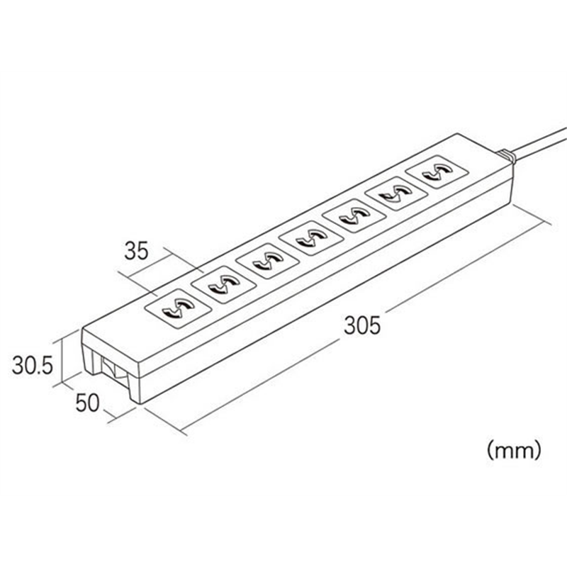 サンワサプライ 雷ガードタップ 2P 7個口 2m TAP-F27-2K 1個（ご注文単位1個）【直送品】