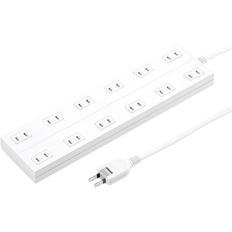 サンワサプライ 電源タップ 2P・12個口・5m TAP-2312-5W 1本（ご注文単位1本）【直送品】